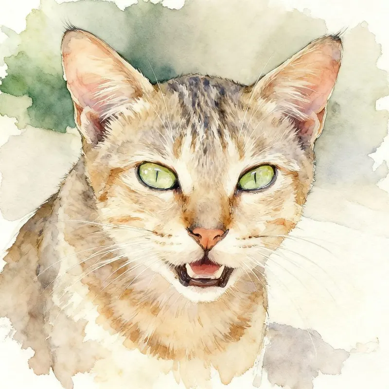 Cat portrait in a custom art style