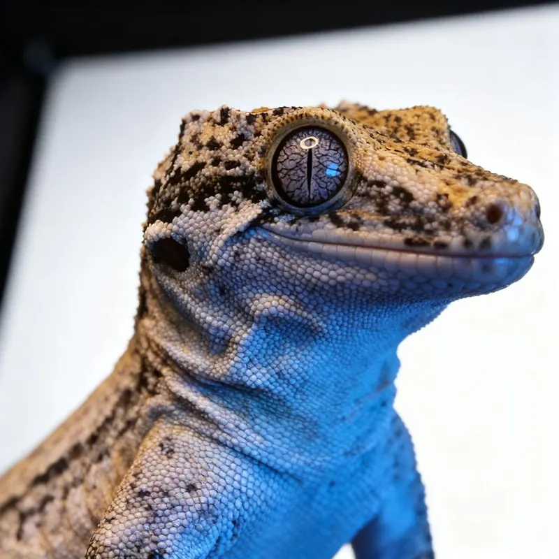 Gecko portrait in a custom art style