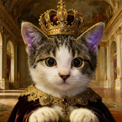 Cat portrait in a custom art style