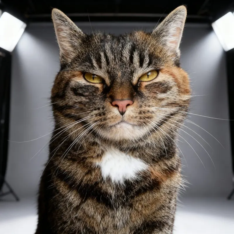 Cat portrait in a custom art style