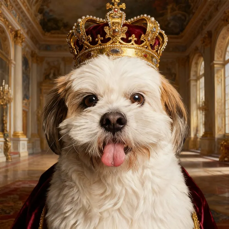 Dog portrait in a custom art style